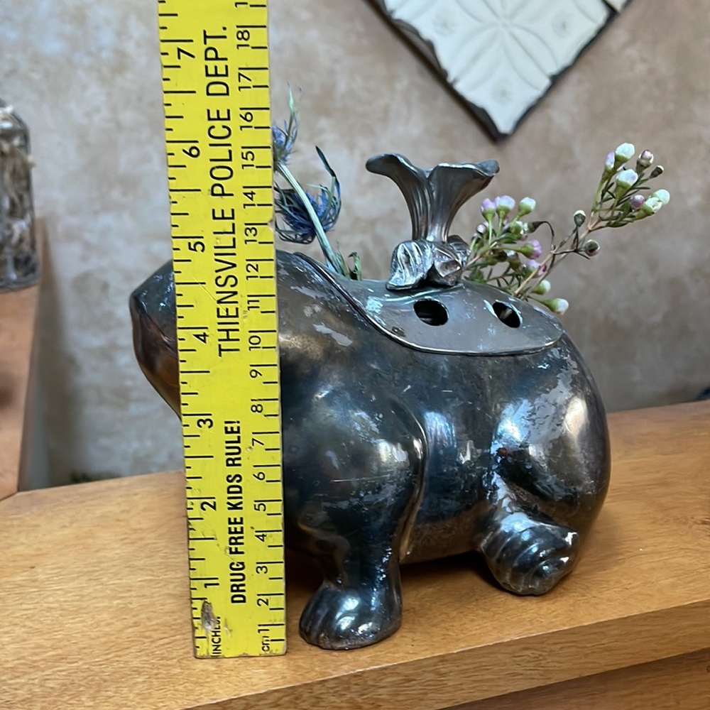 Vintage Silver Tone Frog Floral Frog - Picture 6 of 12